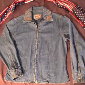 Vintage. Woolrich jeans over shirt, small